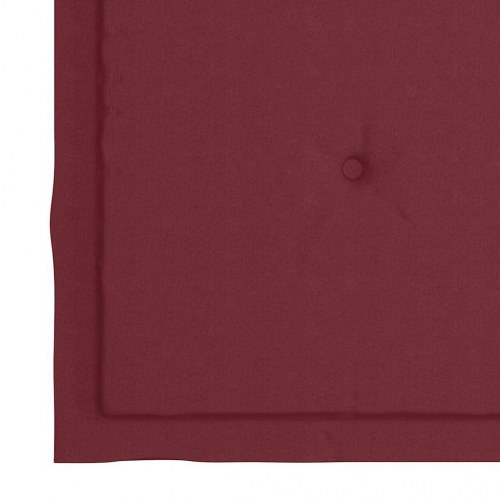 Foldbare havestole - 4 stk. med vinrøde hynder i massivt teaktræ