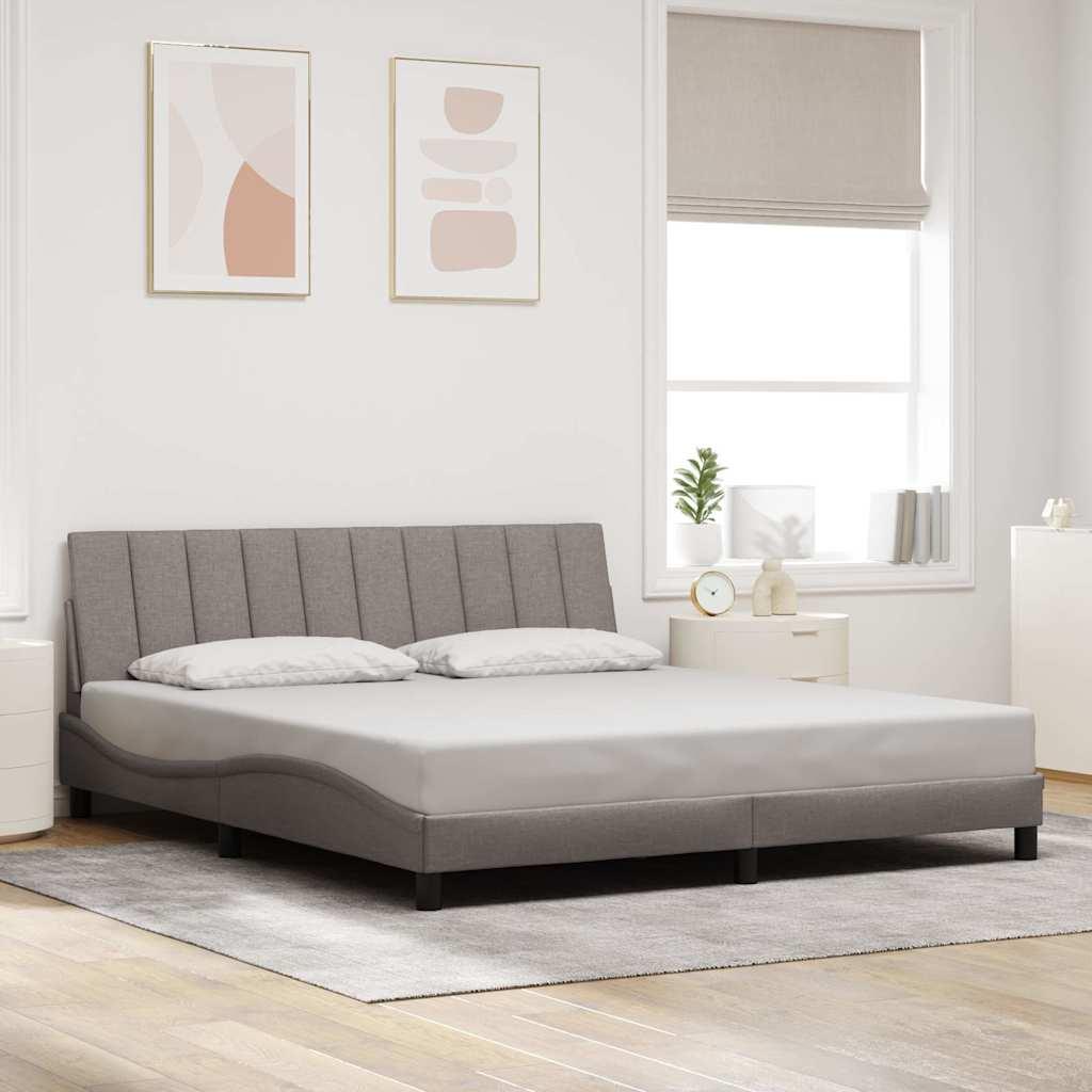 Sengeramme Hanko 180 x 200 cm med LED og sengegavlspude - gråbrun