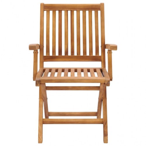 Foldbare havestole 4 stk. med hynder i massivt teaktræ - kongeblå