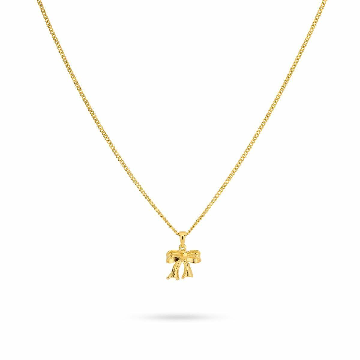 24KAE halskæde til kvinder med sløjfevedhæng