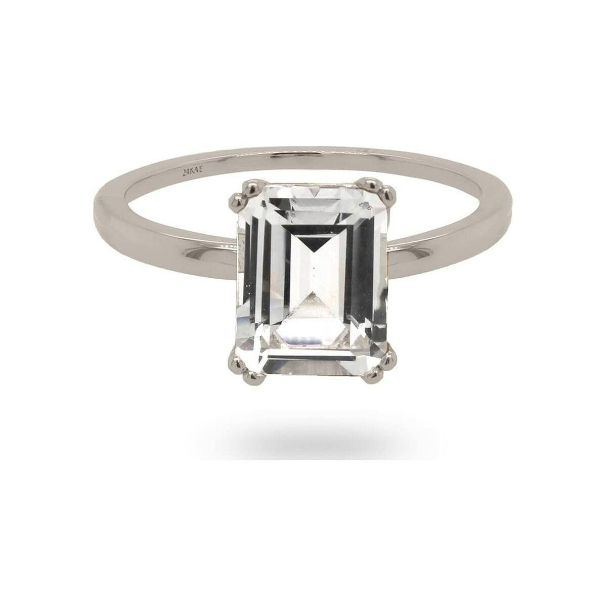 Dame ring 24KAE 12409S/50 - elegant sølvtone med klar sten billede