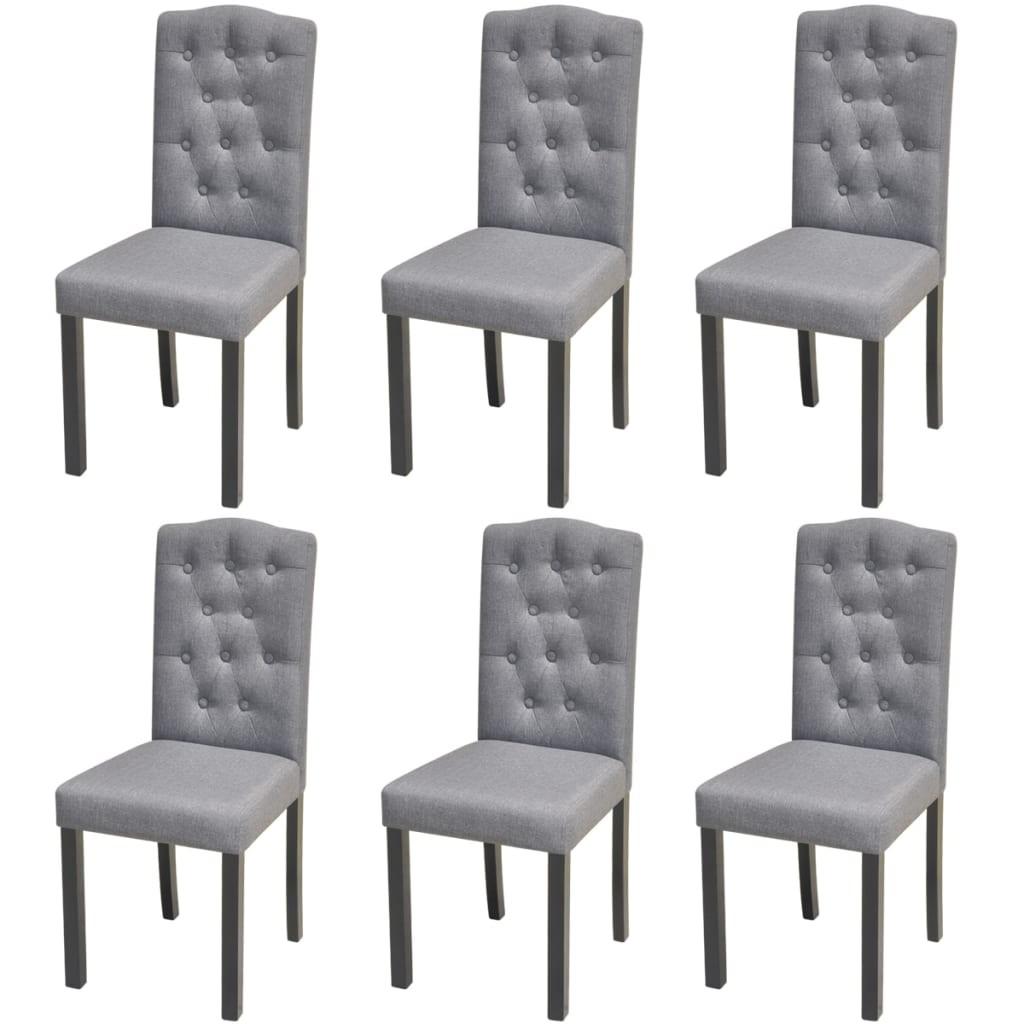 Spisebordsstole 6 stk. stof grå