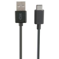 USB-C-kabel til USB KSIX 3 m Sort