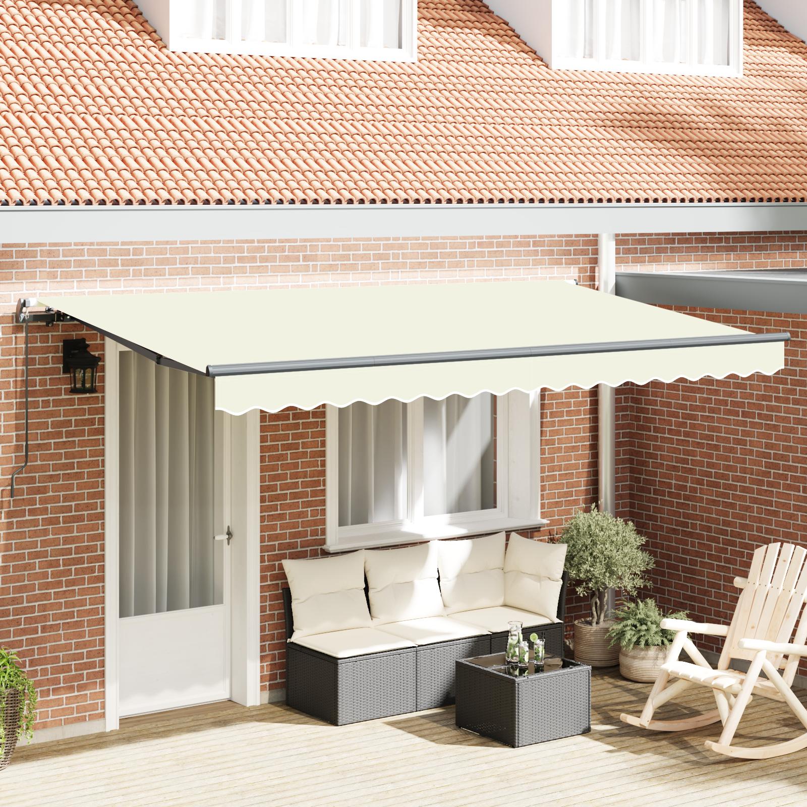 Utrækkelig Markise Creme 350 x 200 cm Polyester og Aluminium billede