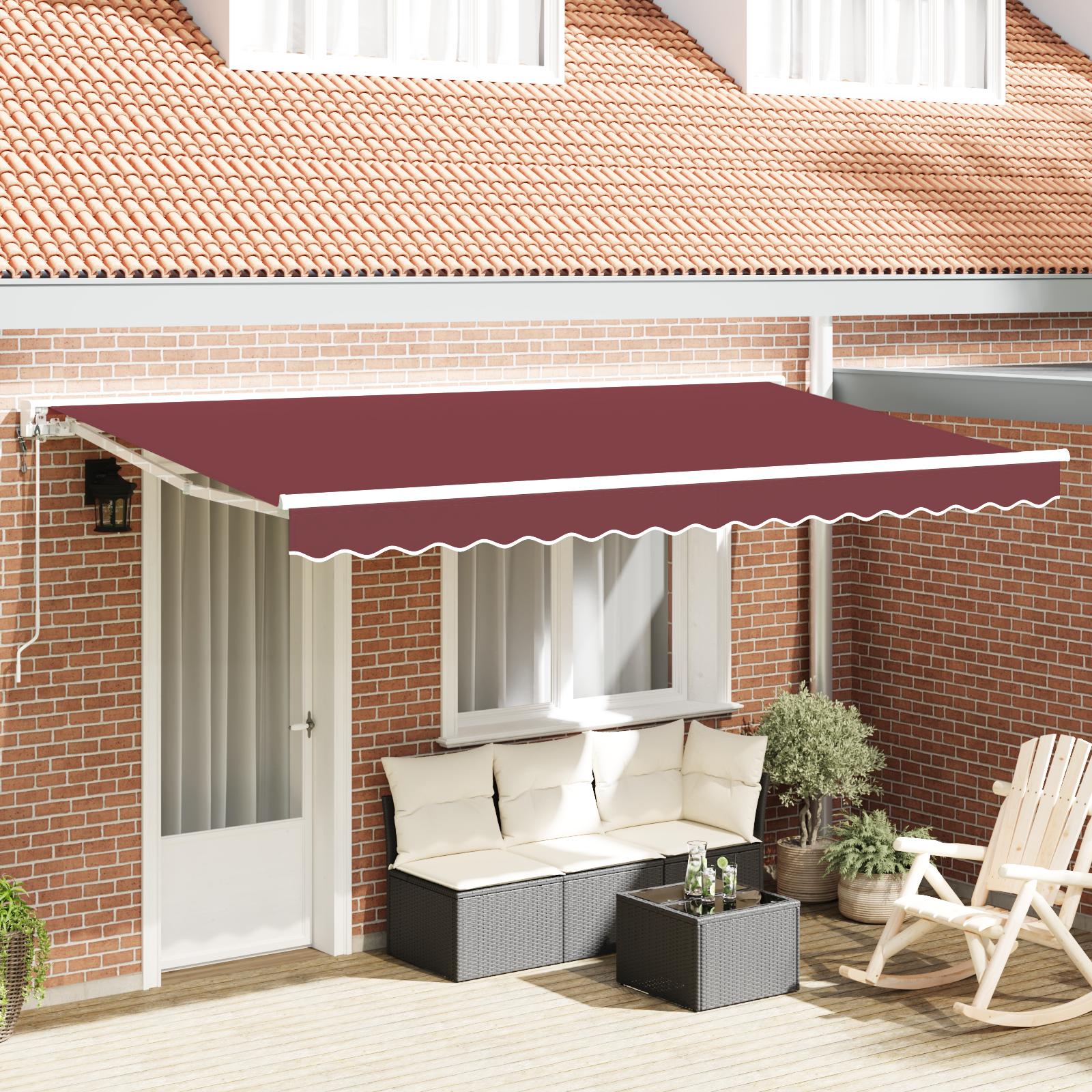 Utrækkelig Markise Bordeaux 350x200 cm Stof