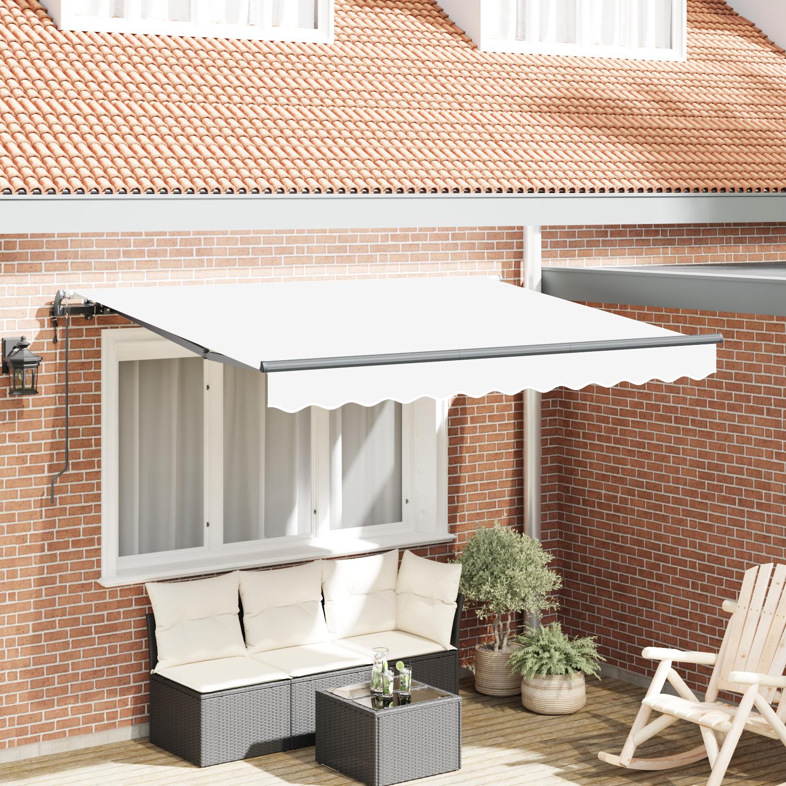 Utrækkelig Markise Hvid og Antracit