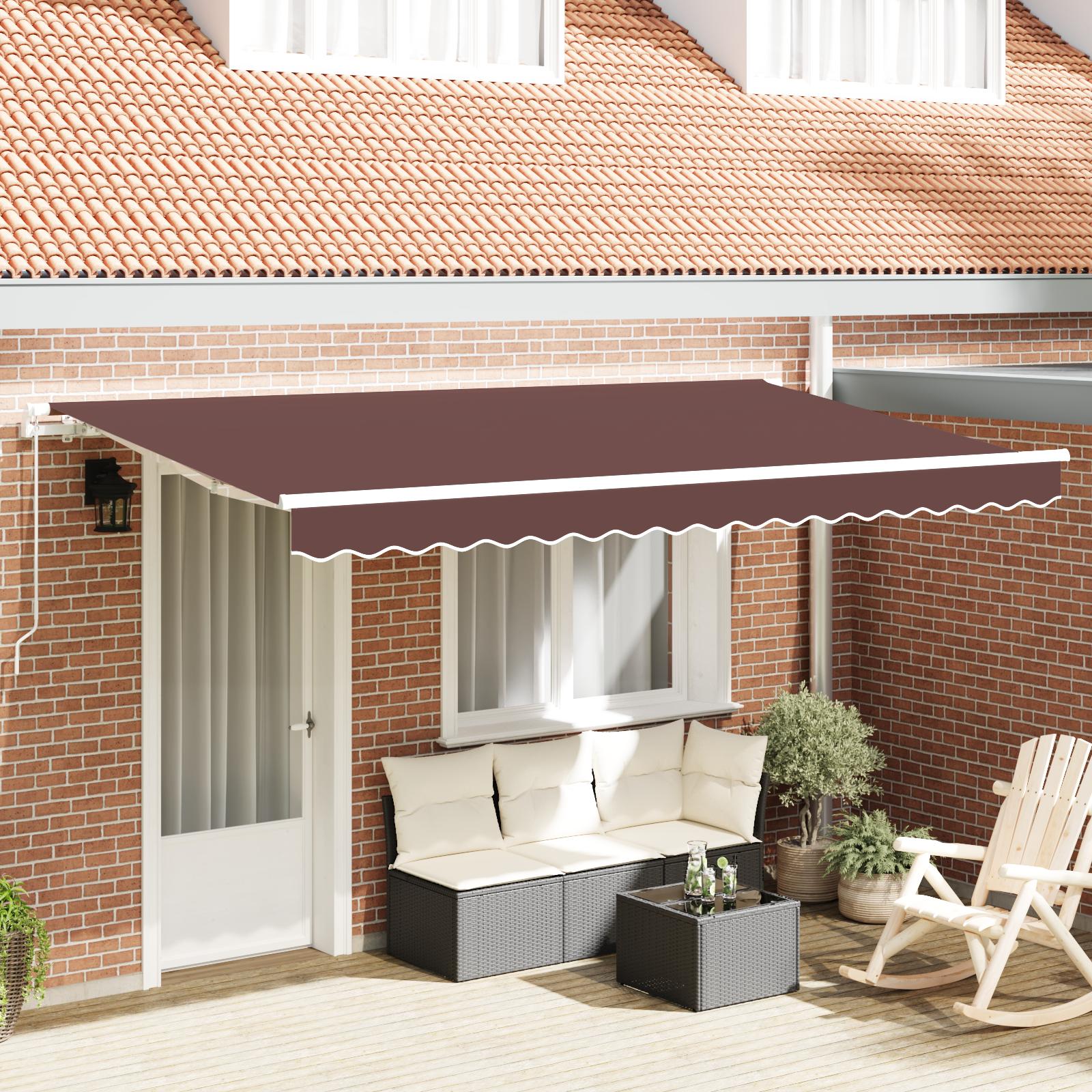 Udtrækkelig markise brun 400 x 200 cm i stof billede