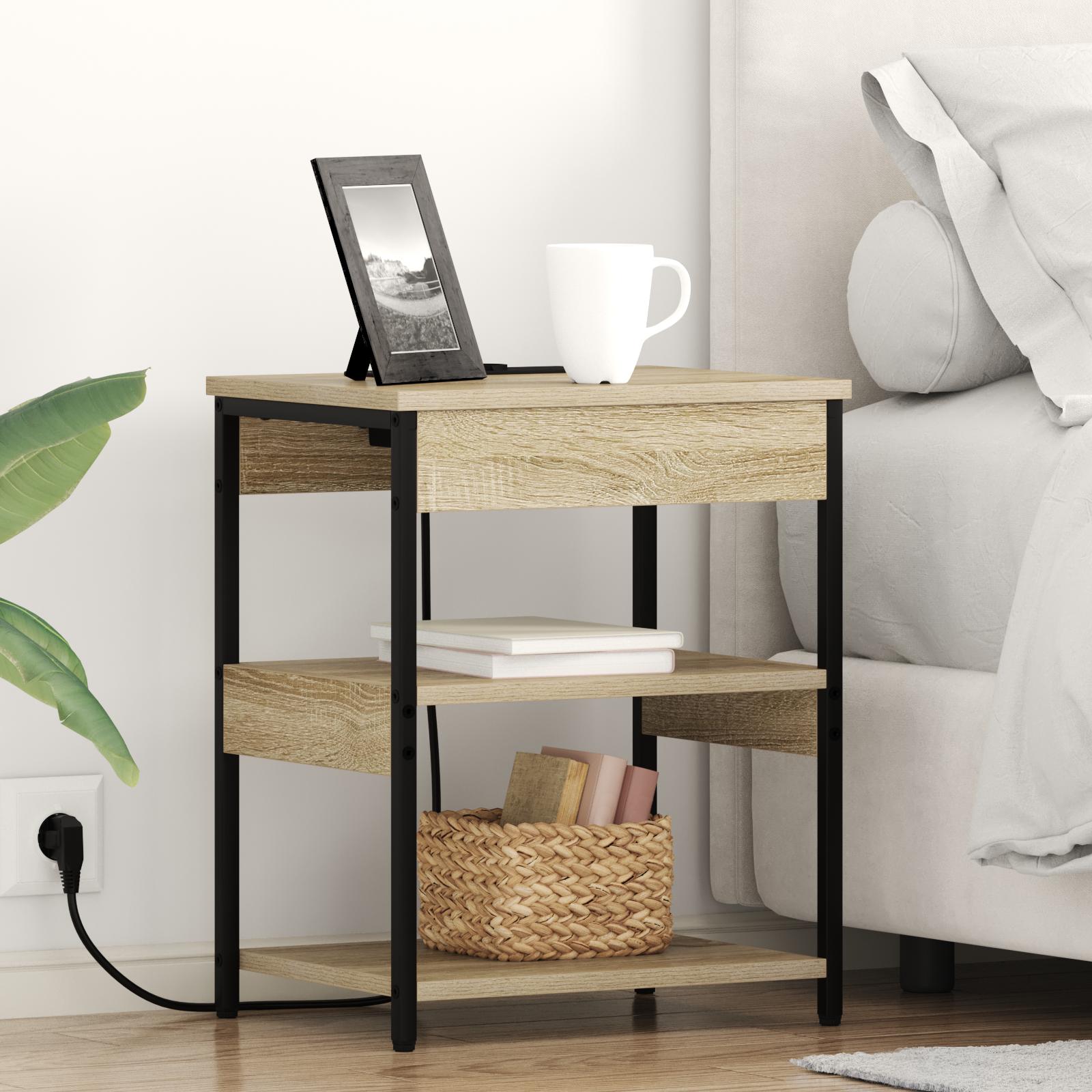 Natborde 2 stk Sonoma-eg 41 x 31 x 51 cm Konstrueret træ