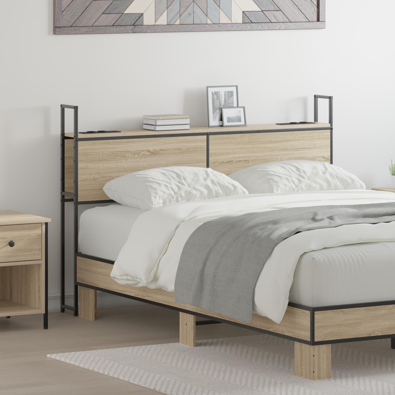 Opbevaringshovedgavl Med Opladningsstation Sonoma-Eg 140 Cm