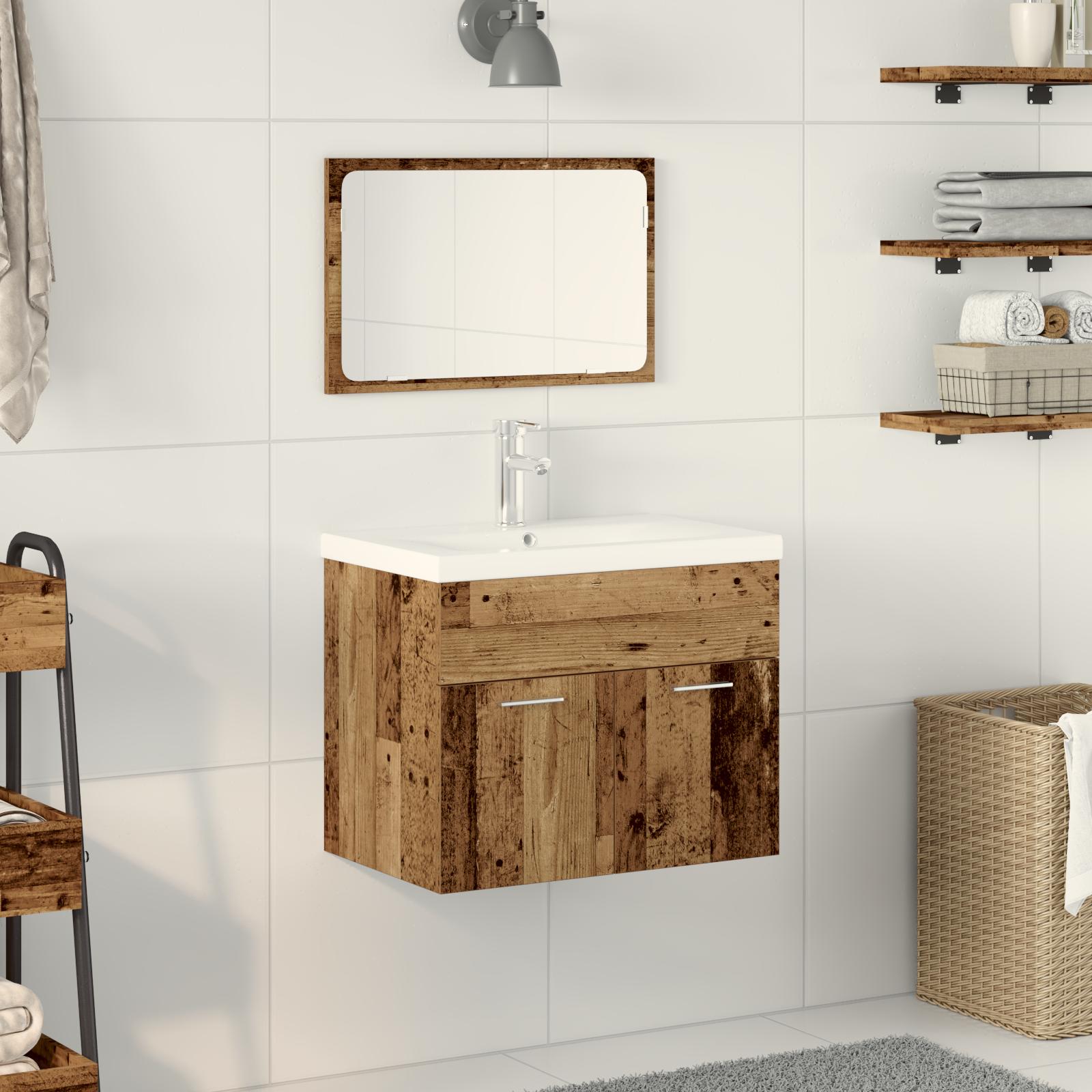 Sæt Andet 2 stk Gammelt træ 61 x 39 x 18 cm Konstrueret træ billede