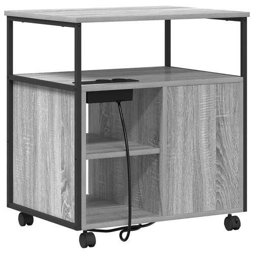 Kontorskab Grå sonoma-eg 60 x 46 x 67 cm Konstrueret træ