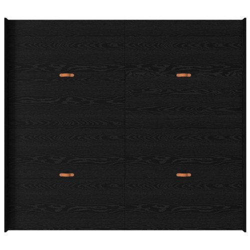 Sengeramme med opbevaring Sort eg 180 x 200 cm Konstrueret træ