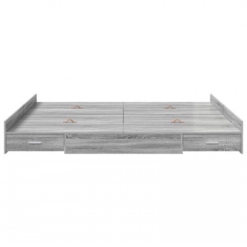Sengeramme med opbevaring med skuffe Grå sonoma-eg 180 x 200 cm