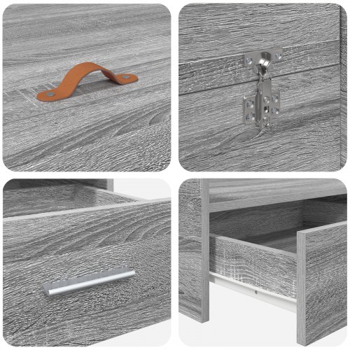 Sengeramme med opbevaring med skuffe Grå sonoma-eg 180 x 200 cm