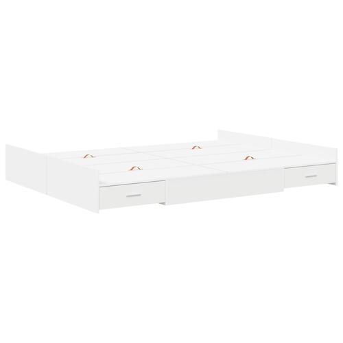 Seng med opbevaring med skuffe med hovedgærde med opbevaring Hvid 160 x 200 cm