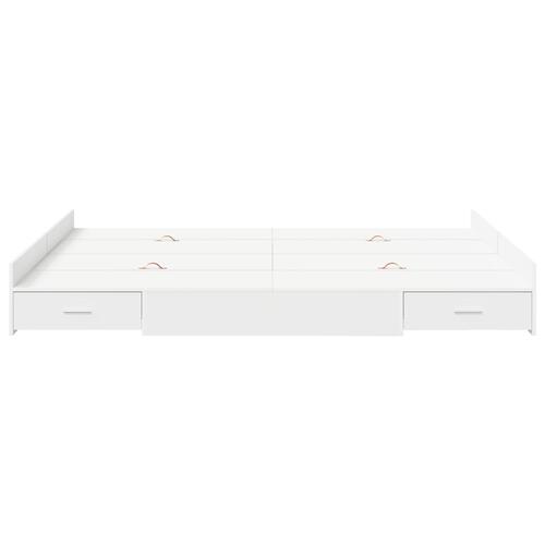 Seng med opbevaring med skuffe med hovedgærde med opbevaring Hvid 160 x 200 cm