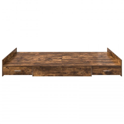 Sengeramme med opbevaring Røget eg 160 x 200 cm Konstrueret træ
