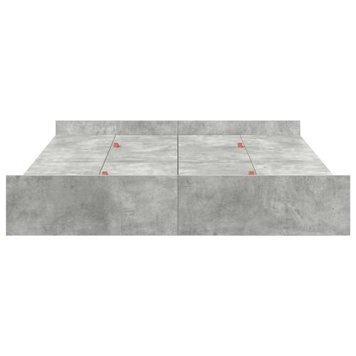 Seng med opbevaring med skuffe med hovedgærde med opbevaring Betongrå 140 x 200 cm