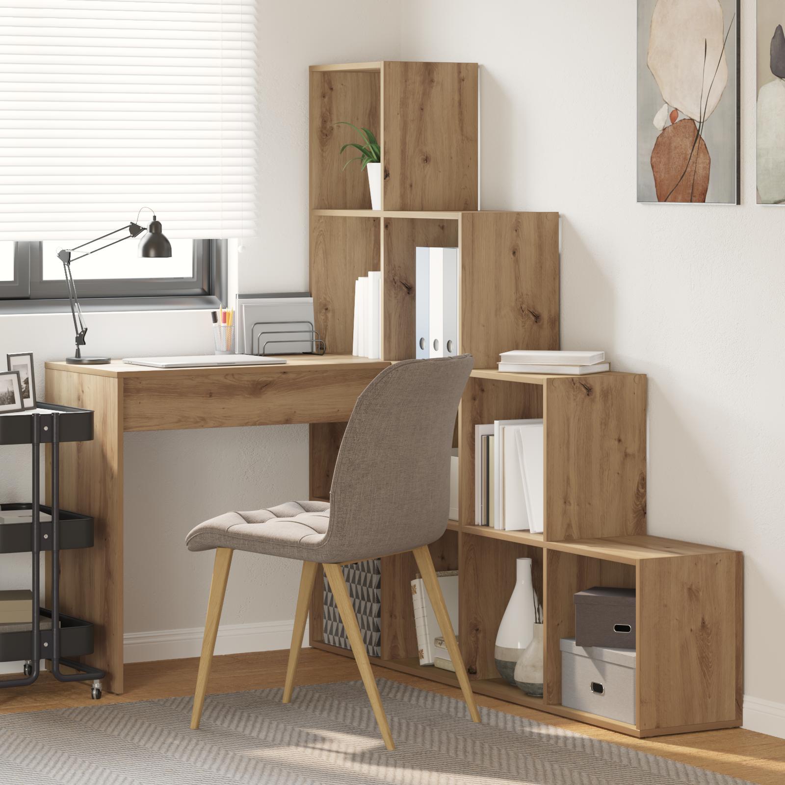 Hjørneskrivebord med hylde artisan eg 101,5 x 149,5 x 149,5 cm