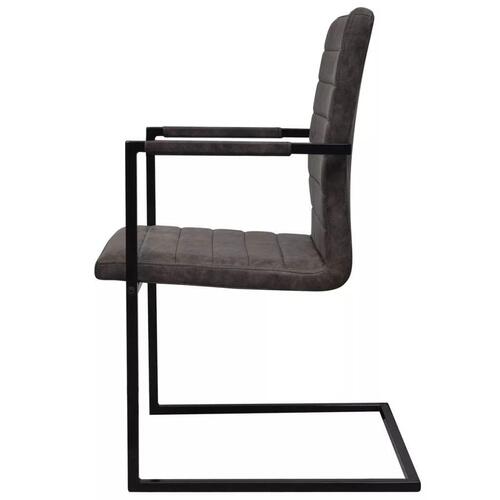 Spisebordsstole med cantilever 6 stk. kunstlæder brun