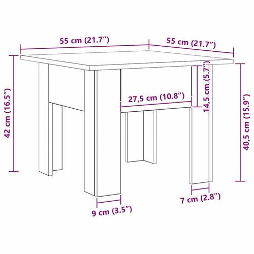 Kaffebord Gammelt træ 55 x 55 x 42 cm