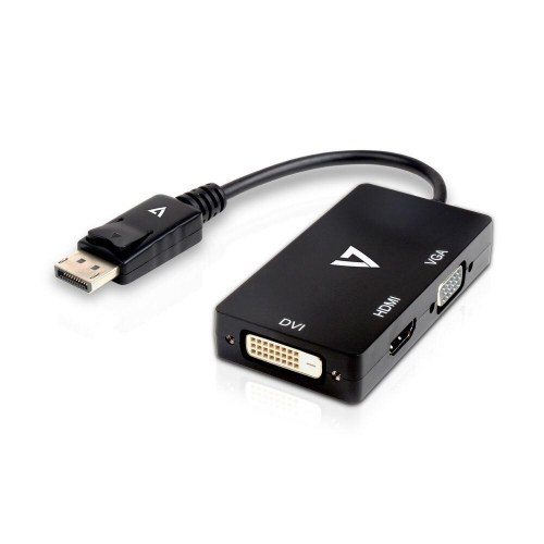 V7 Mini DisplayPort til VGA/DVI/HDMI adapter - Sort