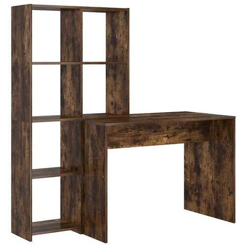 Bord med hylde Røget eg 138.5 x 55 x 143 cm Konstrueret træ
