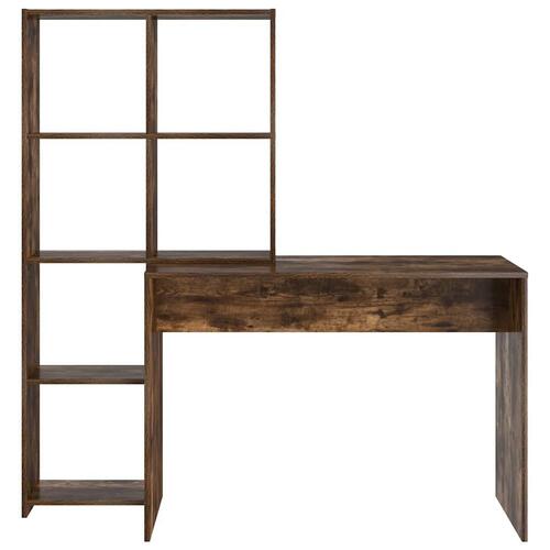 Bord med hylde Røget eg 138.5 x 55 x 143 cm Konstrueret træ