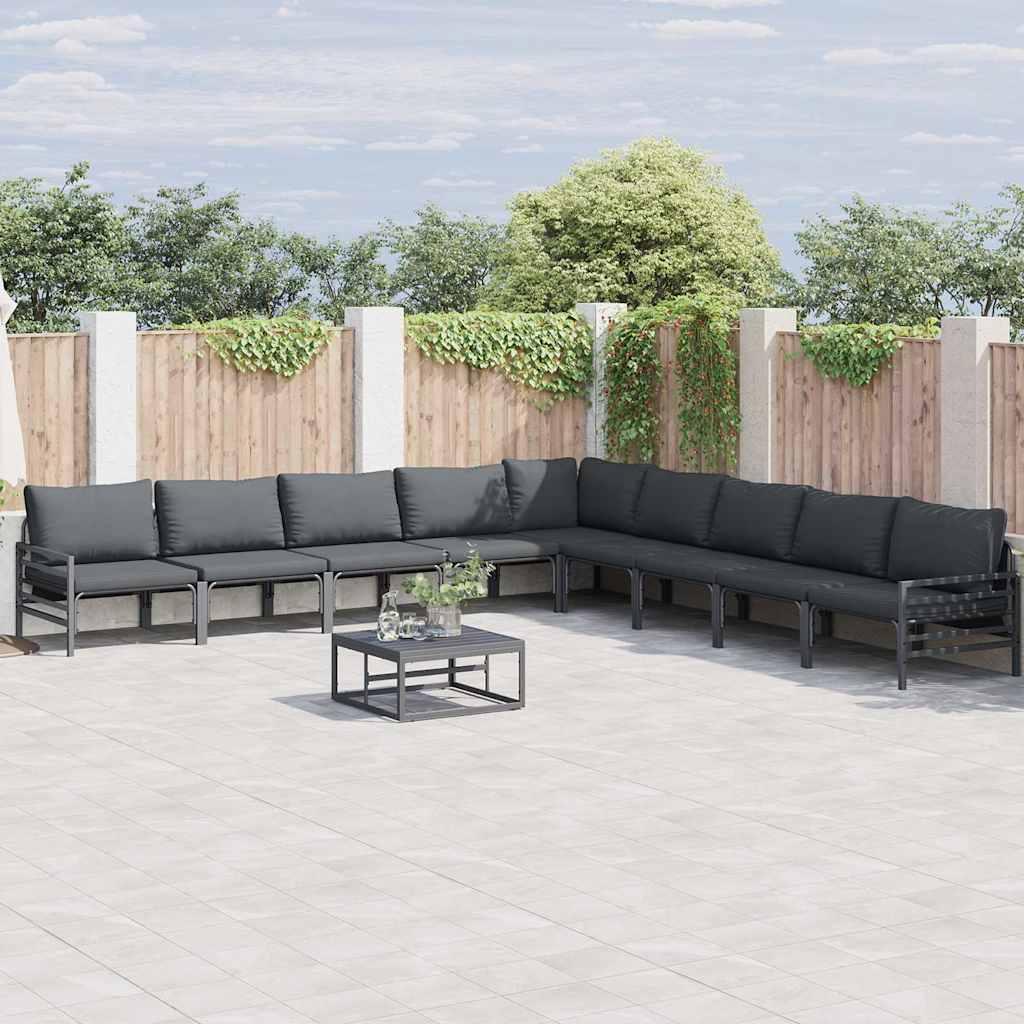 Havesofa Sæt Antracitgrå Stål billede