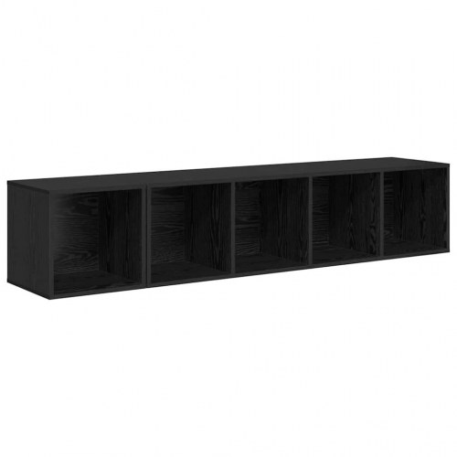TV Skab Sæt 2 stk Sort eg 37 x 37 x 142.5 cm Konstrueret træ