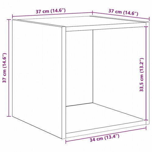 TV Skab Sæt 2 stk Sort eg 37 x 37 x 142.5 cm Konstrueret træ
