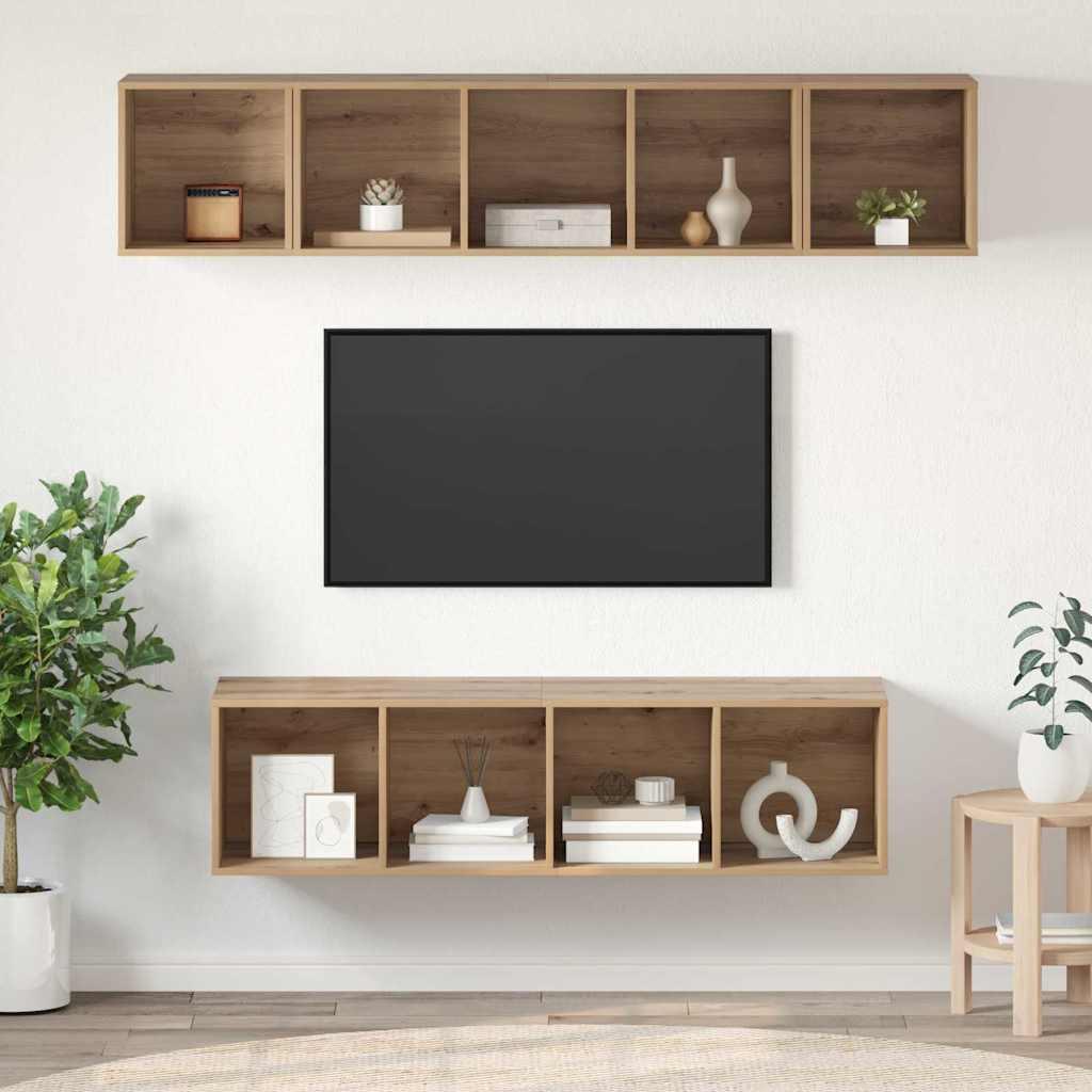 TV-møbelsæt 4 stk artisan eg 37 x 37 x 142.5 cm Konstrueret træ