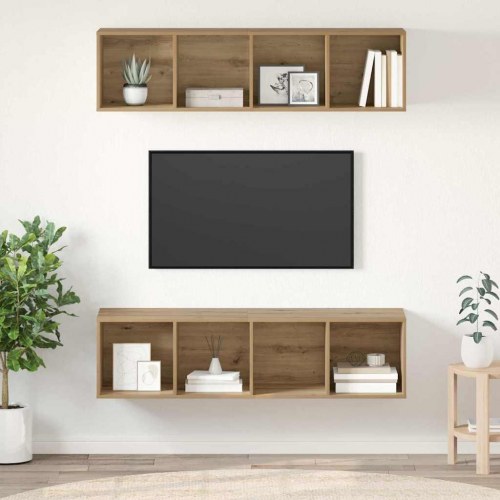 TV-møbelsæt 2 stk artisan eg 37 x 37 x 142.5 cm Konstrueret træ