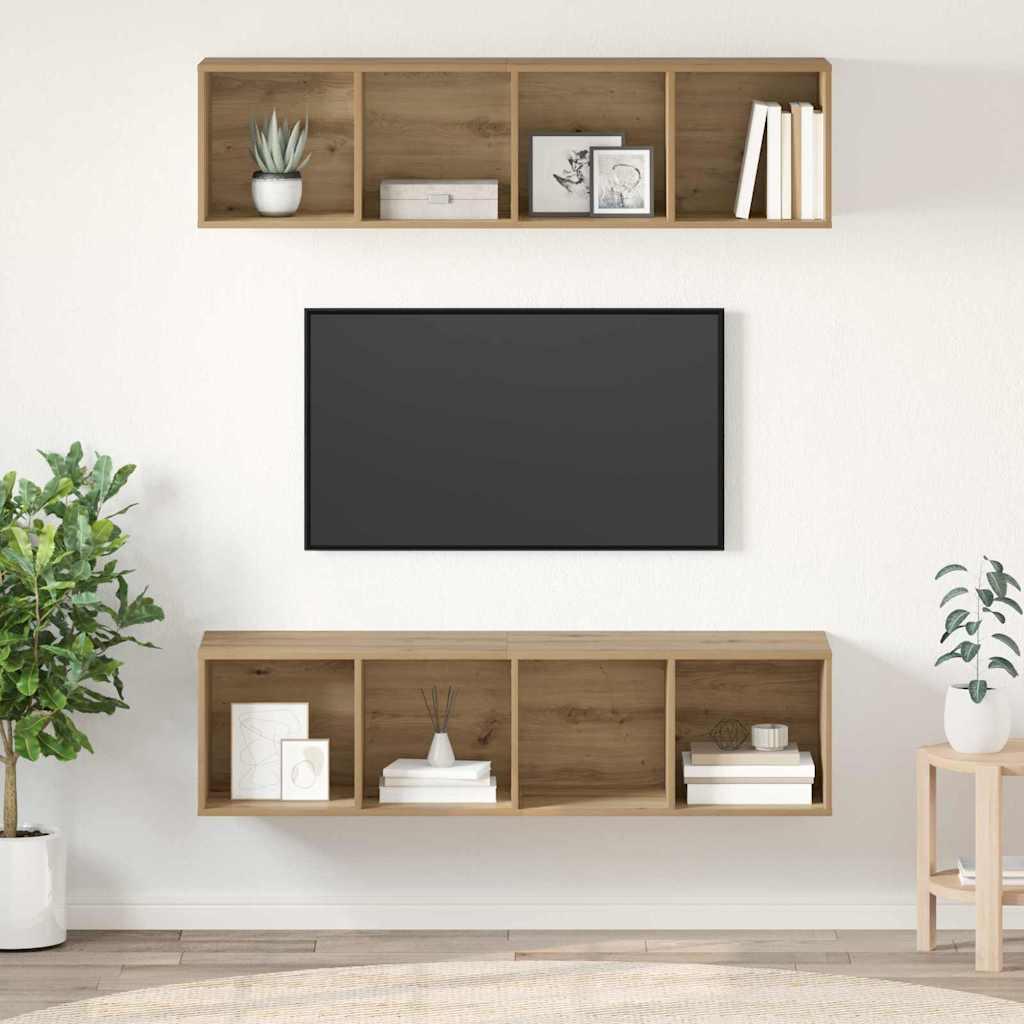 TV-møbelsæt 2 stk artisan eg 37 x 37 x 142.5 cm Konstrueret træ