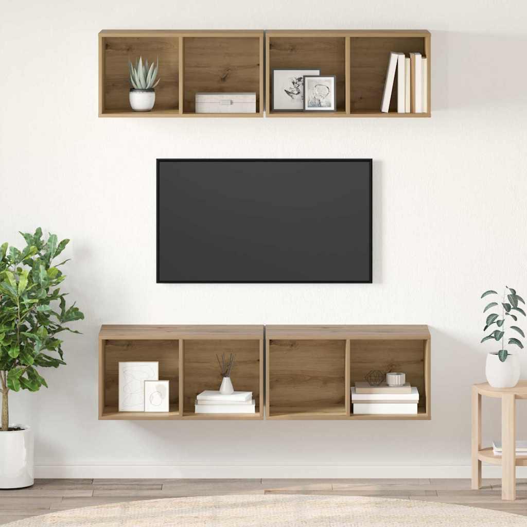 Væg TV Skab 4 stk artisan eg 37 x 37 x 72 cm Konstrueret træ