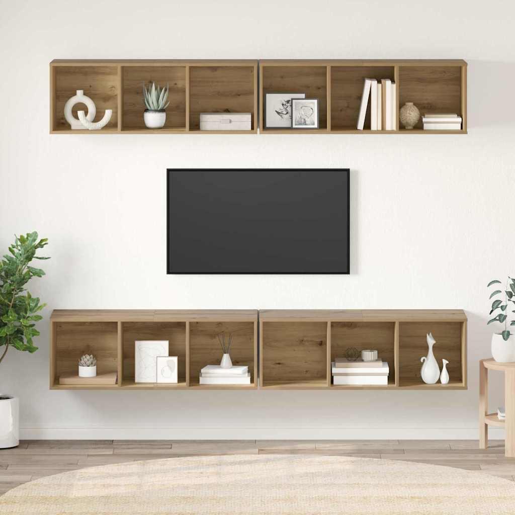 Væg TV Skab 4 stk artisan eg 37 x 37 x 107,5 cm Ingeniørtræ