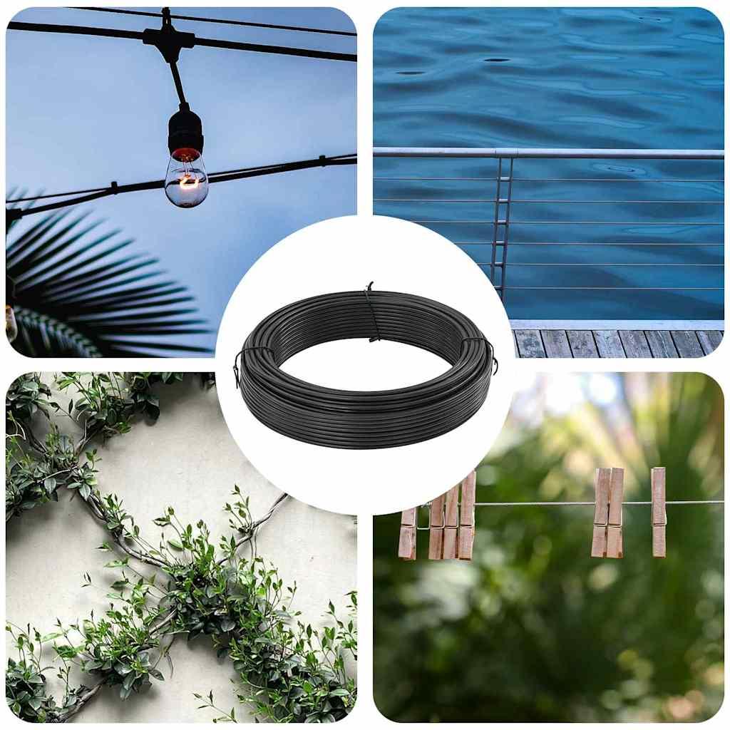 Tremmebindingswire Antracitgrå 33 m PVC-belagte stål