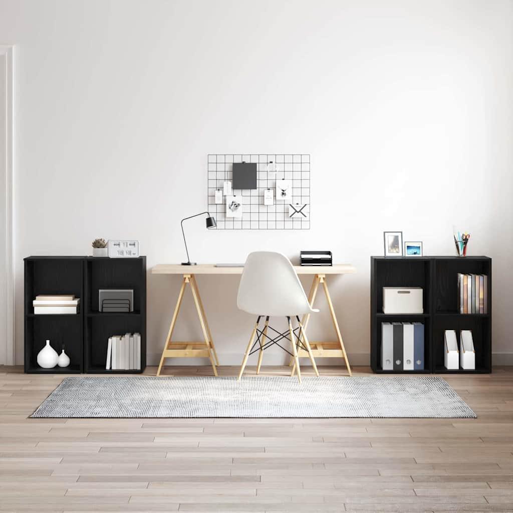 TV-møbelsæt 4 stk Sort Eg 72 x 35 x 36.5 cm Konstrueret træ