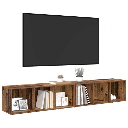 TV-møbelsæt 2 stk Gammelt træ 37 x 35 x 107 cm Konstrueret træ