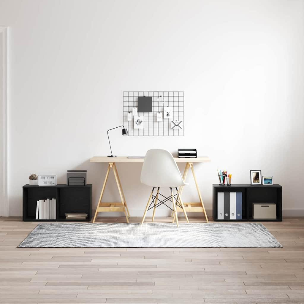 TV-møbelsæt 2 stk Sort Eg 72 x 35 x 36.5 cm Konstrueret træ