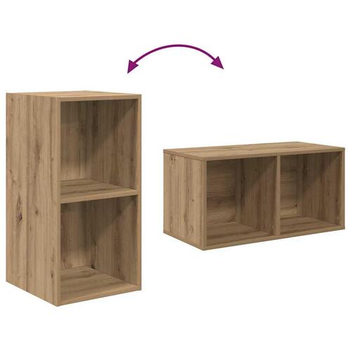 Væg TV Skab med hylde med opbevaring 4 stk Artisan egetræ 37 x 37 x 72 cm