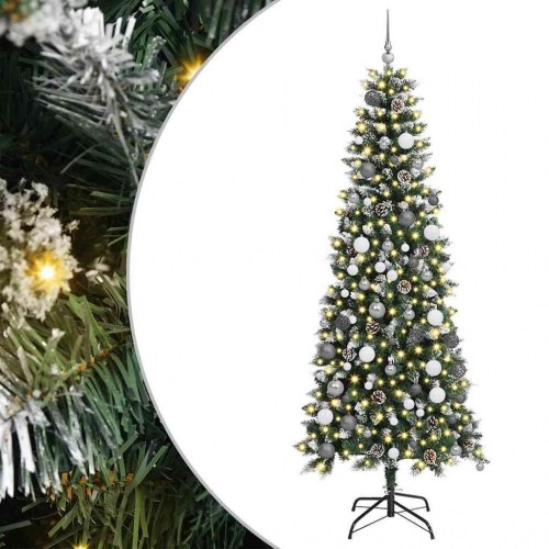 Juletræ with Decorative String Lights Grøn 210 cm PVC