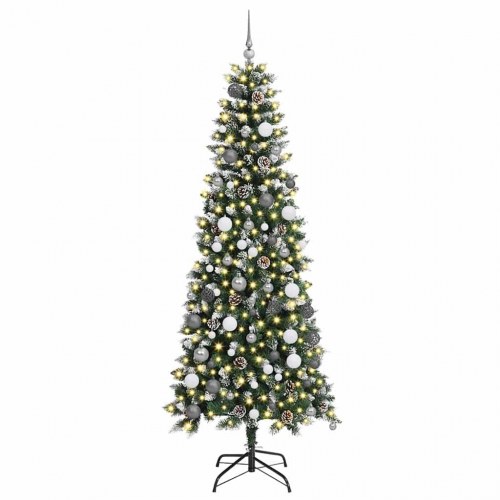 Juletræ with Decorative String Lights Grøn 210 cm PVC