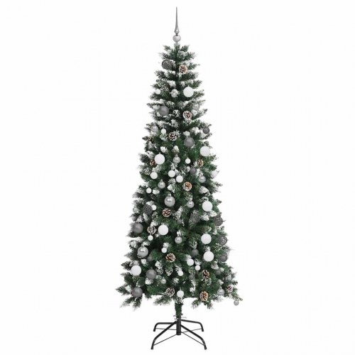 Juletræ with Decorative String Lights Grøn 210 cm PVC