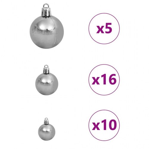 Juletræ with Decorative String Lights Grøn 210 cm PVC