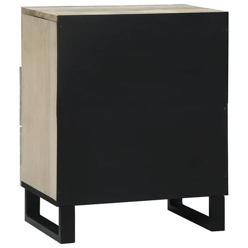 Sengeborde med skuffe Hvid og sort 50 x 33 x 60 cm