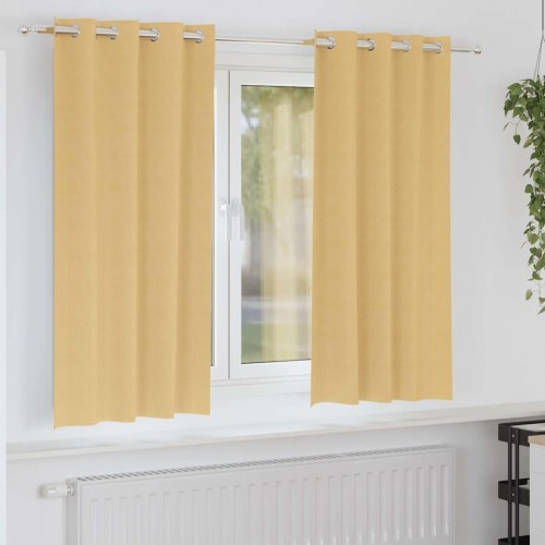 Gardiner med gardiner 2 stk Beige 175 x 140 cm Polyester