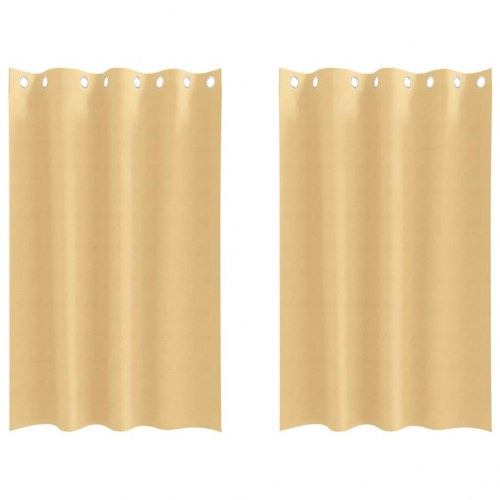 Gardiner med gardiner 2 stk Beige 175 x 140 cm Polyester