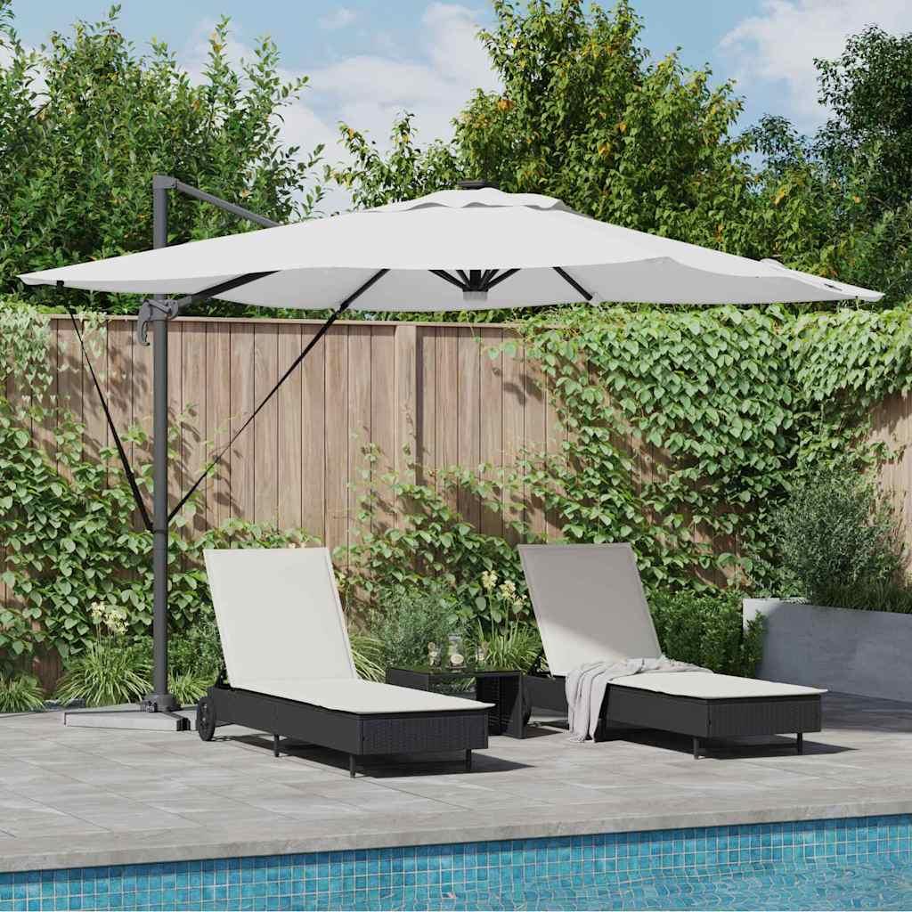 Cantilever Roma Parasol med LED'er Sand 286x285x270 cm Aluminium