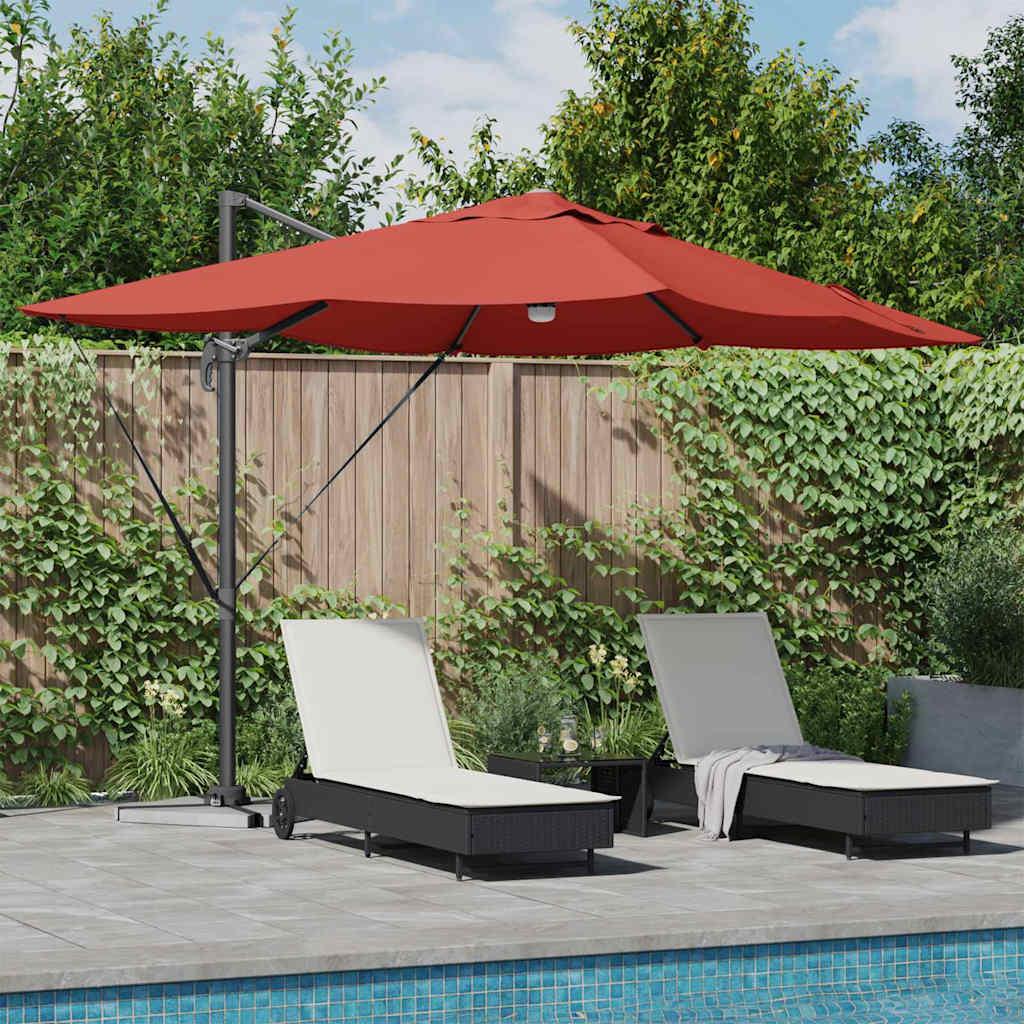 Cantilever parasol Brændt orange Polyester Stor Sammenklappelig